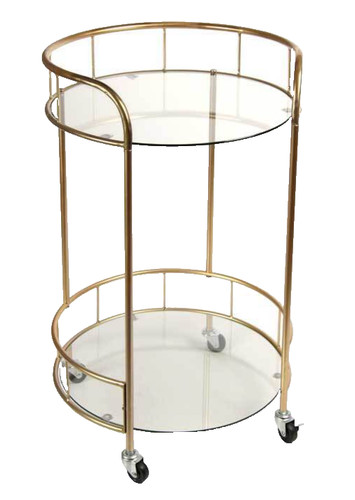 Carrello metallo oro tondo - carrello, 2