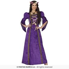 VESTITO DONNA MEDIEVALE VIOLA ADULTA CARNEVALE PRINCIPESSA PURPLE MEDIOEVO