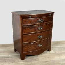 Comodino stile antico 800 bombato in legno di mogano Mobiletto d'epoca scrittoio