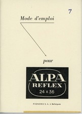 Alpa Reflex, Mode d'emploi