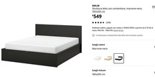 Struttura letto Malm matrimoniale + materasso (ikea). Usato in ottime condizioni