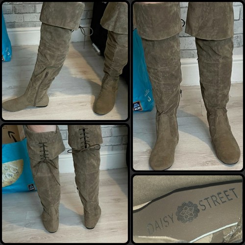 Stivali piatti taupe suade - taupe,