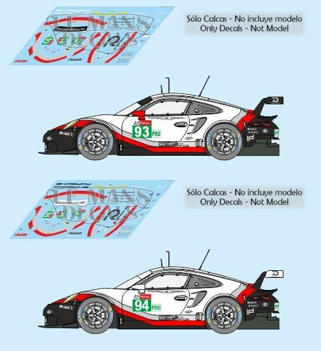 Decals porsche 991 rsr mans - 991, le