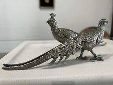 Coppia Di Fagiani Silver Plate Anni '50/60 Circa 