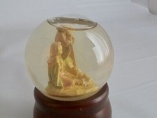 Originale FONTANINI Musicale GlitterDome Natività Music Box Italia Silent Night 1988