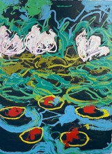 MARIO SCHIFANO  Gigli d'acqua     Serigrafia originale