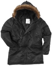 Parka nero N3B stile militare