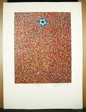 Omaggio Calcio Stampa Originale Firmata Achille Incerti 1980 Arte Sportiva