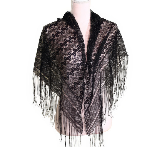 Scialle nero elegante - , vintage