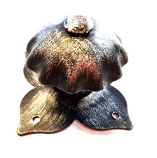 Pomolo Pomo Fisso Porta Portone Ferro Battuto Nero mm. 75x75 GHIDINI