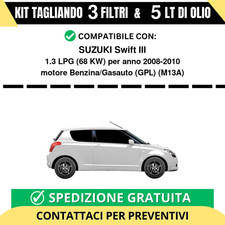 Tagliando per SUZUKI Swift III 1.3 LPG 68 kw Benzina/Gasauto (GPL) 2008-2010 ...