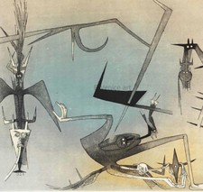 Wifredo LAM 1971 Acquaforte acquatinta originale firmata Visibile invisibile