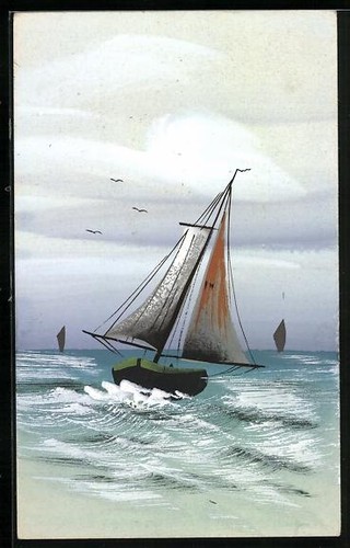 Cartolina artistica dipinta - , a