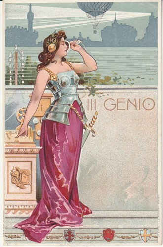 Cartolina militare iii genio - militare,