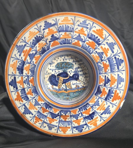 Piatto uccellino maiolica