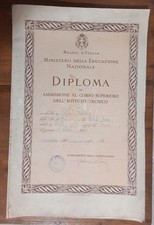 attestato diploma scolatisco del ventennio fascismo PNF