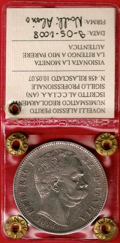 Lire 1878 scudo - 1878, periziato