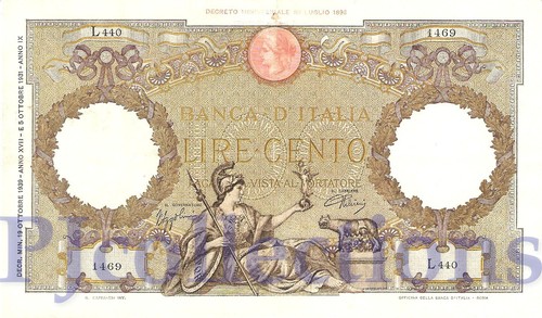 Italy 100 lire - 1937/42, pick