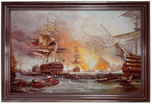 Quadro olio bombardamento - , di