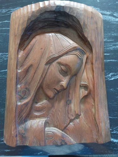 Scultura legno madonna con - in,