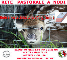 RETE PASTORALE PER ALLEVAMENTO PECORE ANIMALI RETE PASTORIZIA M15 H.100 MT 50 