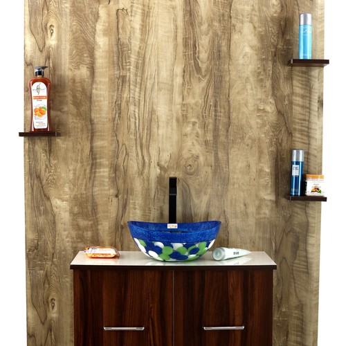 Lavabo con vaso resina blu - con, in