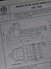 PIAGGIO APE 1000 MOTOCARRO 2 ASSI Scheda Omologazione 1977 FMI ASI DIAGRAM 