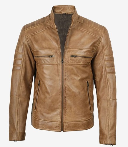 Giacca biker uomo vera pelle