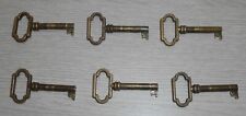 LOTTO 6 CHIAVI IN OTTONE RESTAURO MOBILI PORTE RETRO' VINTAGE FERRAMENTA D'EPOCA