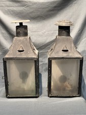 Coppia di lanterne navali in ferro e vetro – Epoca primi ’900 - lampade