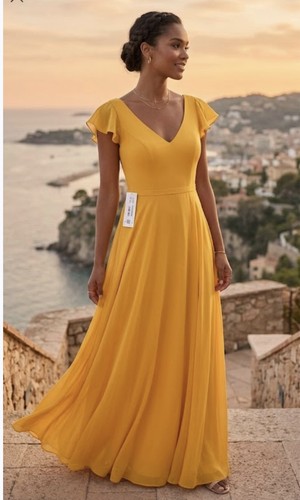Maxi abito donna - , giallo
