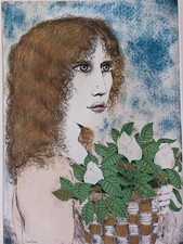 BRUNO CARUSO-ACQUAF.  ACQUAT. A COLORI SU FOGLIO 60x80-TIMBRO A SECCO IL BULINO