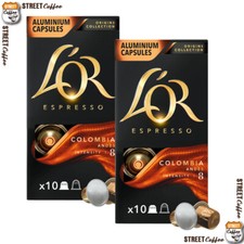 50 Cialde Capsule alluminio Caffe L'OR Compatibile Nespresso Miscela Colombia