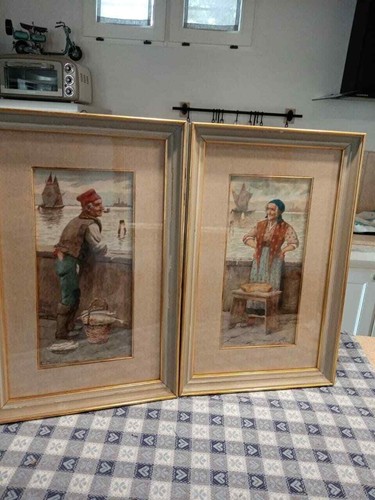 Acquerelli dipinti antichi 800 - dipinti,