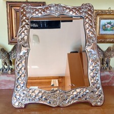 MIDA ARGENTI Specchio da tavolo e parete in Argento 925 anni 90 Barocco cm 33x43