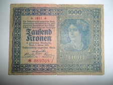 BANCONOTA 1.000 KORONE AUSTRO-UNGARICHE 1922 SPL 