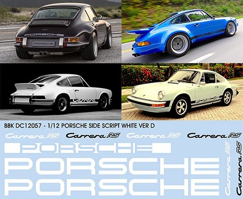 Porsche side script white - 1/12,