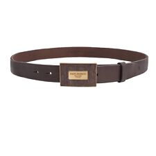 Dolce & Gabbana Dg Logo Fibbia IN Metallo Pelle Caimano Cintura Braun 95 38