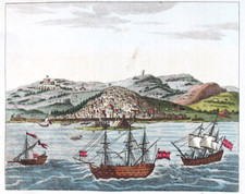 1790, Schmuzer, J.X. Algeria Vista dall'alto dal mare Paesaggio di Algeri X3N