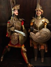 2 pupi siciliani di area catanese, Orlando furioso e un saraceno 