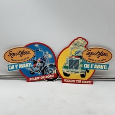 Lotto 2 adesivi vintage Spitfire Jeans anni 80 moto camion grafica americana