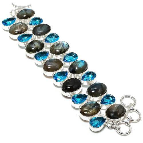 Bracciale labradorite topazio - bracciale,