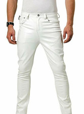 Jeans Uomo Moda Pelle Bianca -