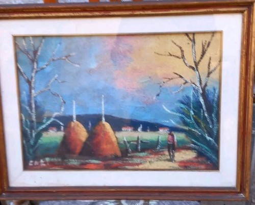 Quadro olio tavola - olio, su