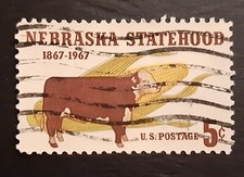 US Stamps Nebraska Cattle Mi