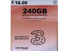 Scheda SIM 3G THREE UK UK PAY
