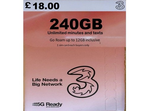 Scheda sim three - 3g, uk