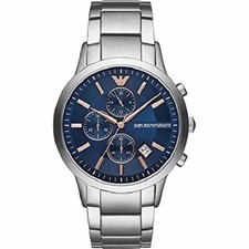 OROLOGIO ARMANI UOMO RENATO AR11458 QUADRANTE BLU - CERTIFICATO - GARANZIA...