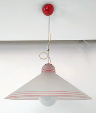 Lampadario cono vetro satinato