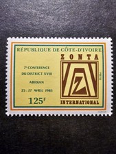 TIMBRE COTE D'IVOIRE EMBLÈME ZONTA N°710 NEUF ** LUXE MNH 1985